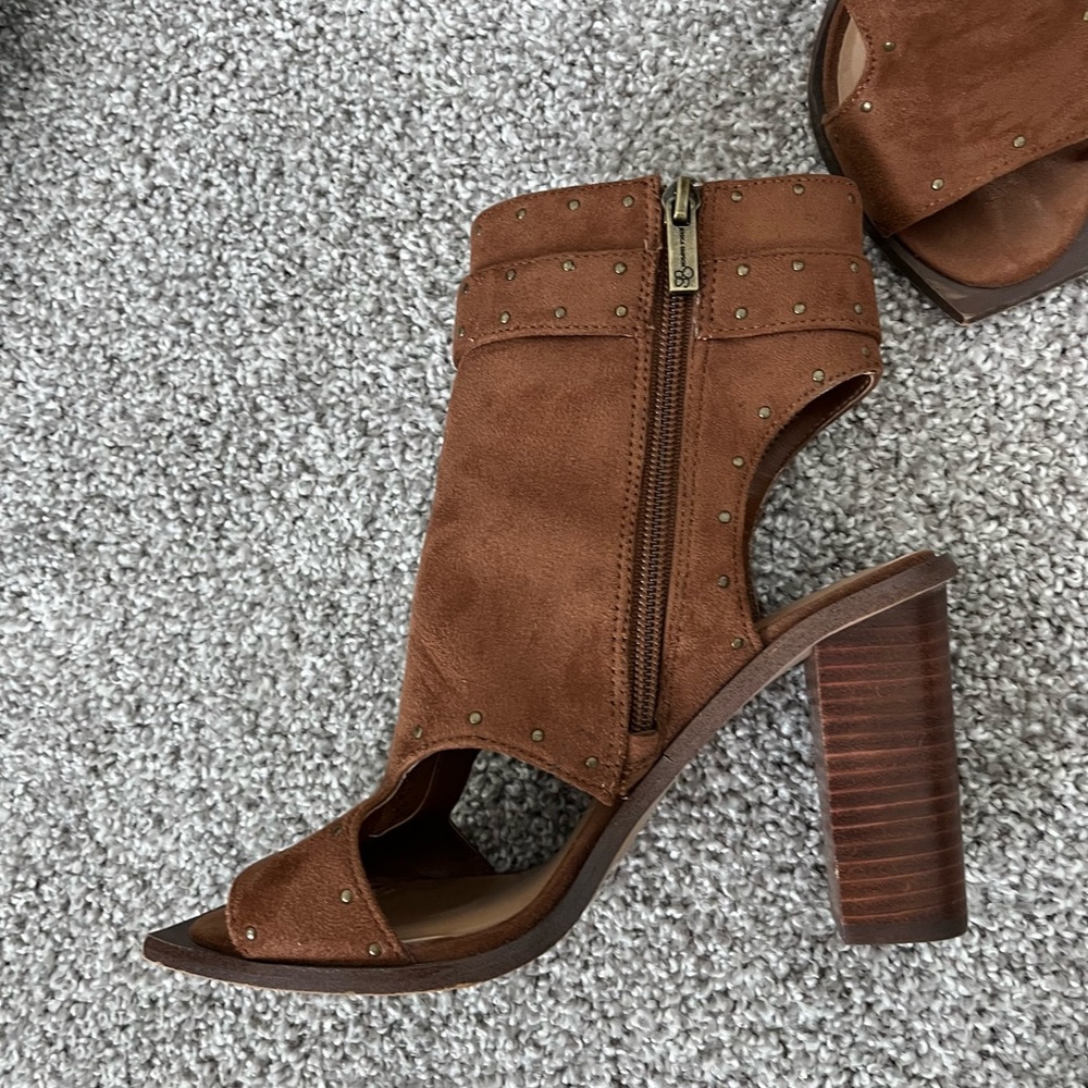 Jessica Simpson Brown Suede Women's Heeled Sandals - Picture 4 of 5